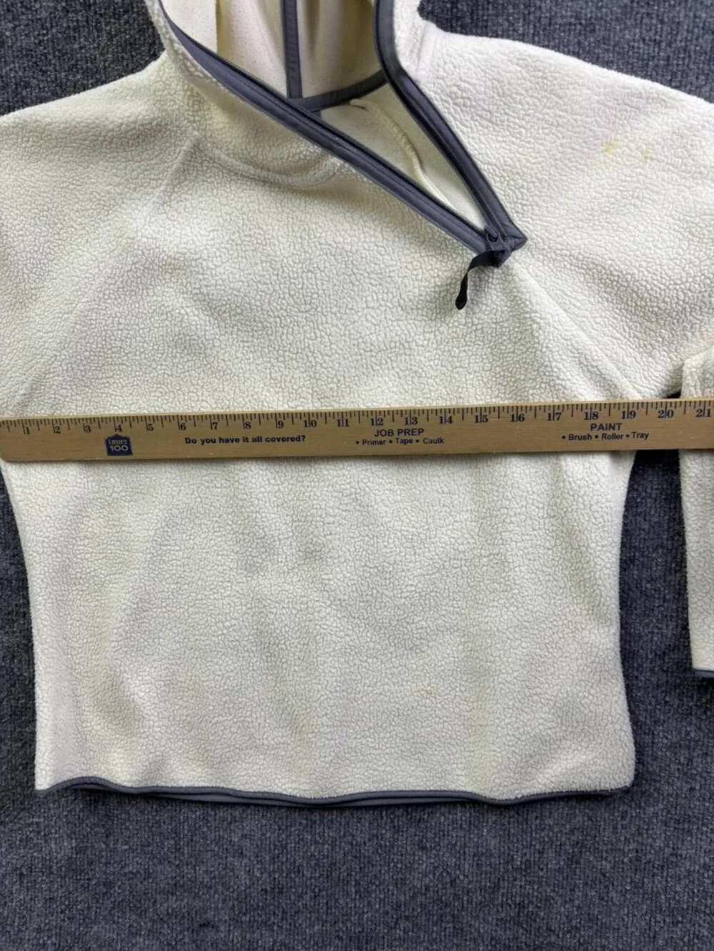 VNTG Nike Hoodie Sweatshirt Womens Small White 1/4 Zip Fleece High Neck‎ Sherpa